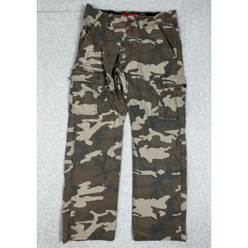 Wrangler ATG Camo Cargo Pants 33x30 Brown Green All Terrain Gear Ripstop Utility